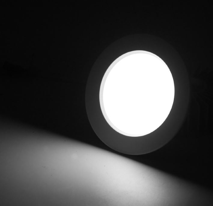 Panel LED Negro Downlight 6W Redondo Empotrable Superslim Corte 105mm