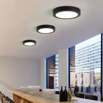 Plafon LED Superficie Redondo Negro 25W CCT Seleccionable Ø300 mm