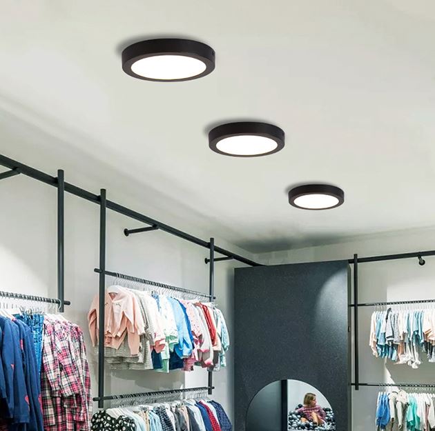 Plafon LED Superficie Redondo Negro 25W CCT Seleccionable Ø300 mm