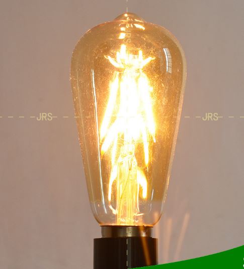 Bombilla LED 4W Filamento ST64 E27 Cristal Ámbar 2200K Blanco Extra Cálido