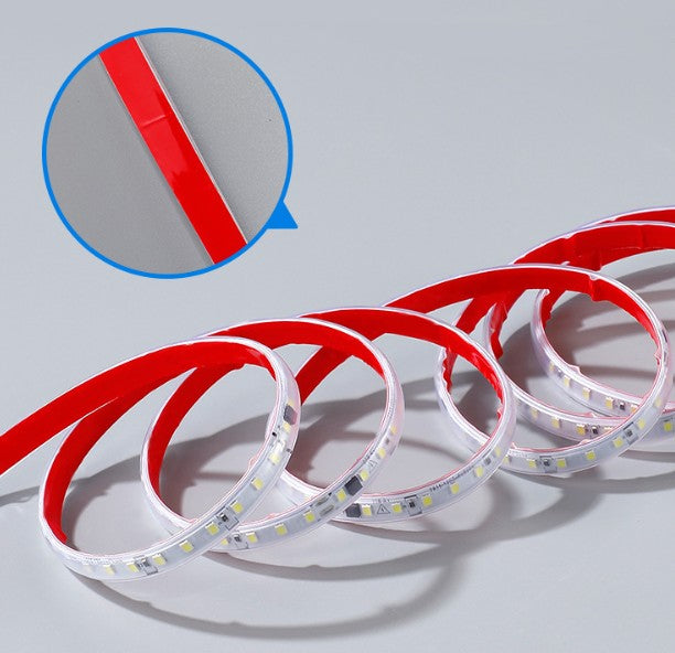 Tira LED Directo 220V Autoadhesiva IP54 2700K SMD2835 10w/m 1000lm/m 120chips/m Corte 10cm