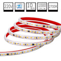 Tira LED Directo 220V Autoadhesiva IP54 2700K SMD2835 10w/m 1000lm/m 120chips/m Corte 10cm