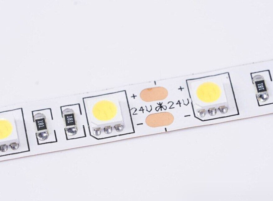Tira LED 24V IP20 3000K 12w/m 1200lm/m 120chips/m Rollo de 10 metros Anchura 8mm