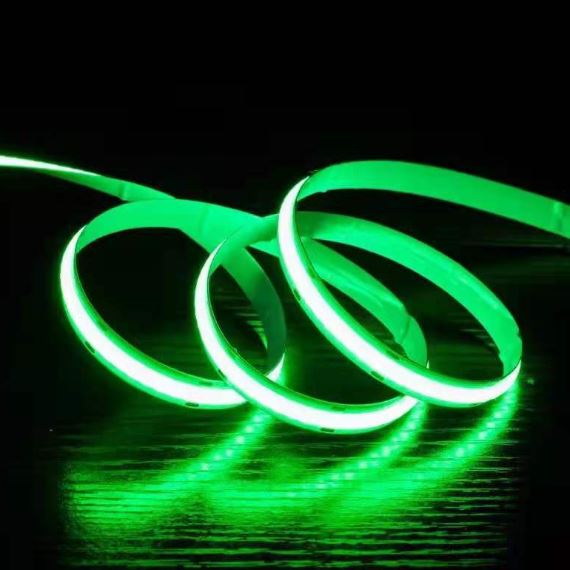 Tira LED 24V COB IP20 Verde 10w/m 320chips/m Rollo de 5 metros Anchura 8mm