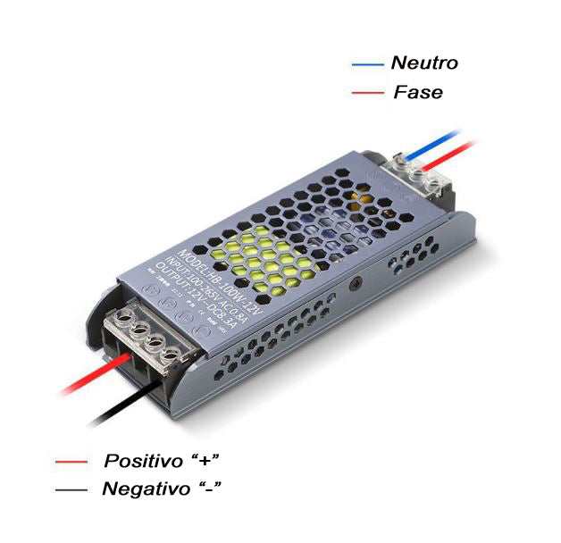 Transformador 12V IP20 Ultraslim 400W Para Tiras LED