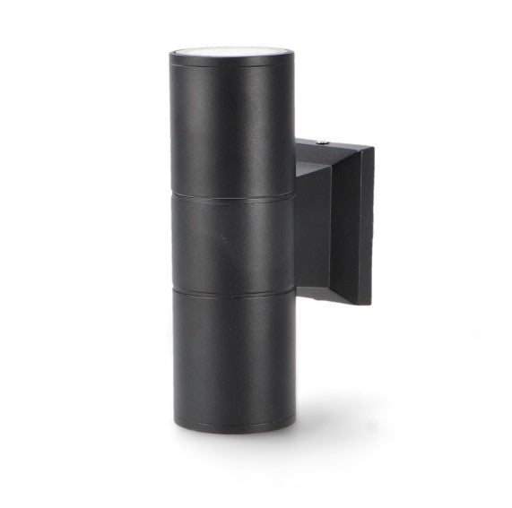 Aplique de Pared Exterior - Diseño Cilíndrico Moderno - Casquillo 2xGU10 - IP54 Negro