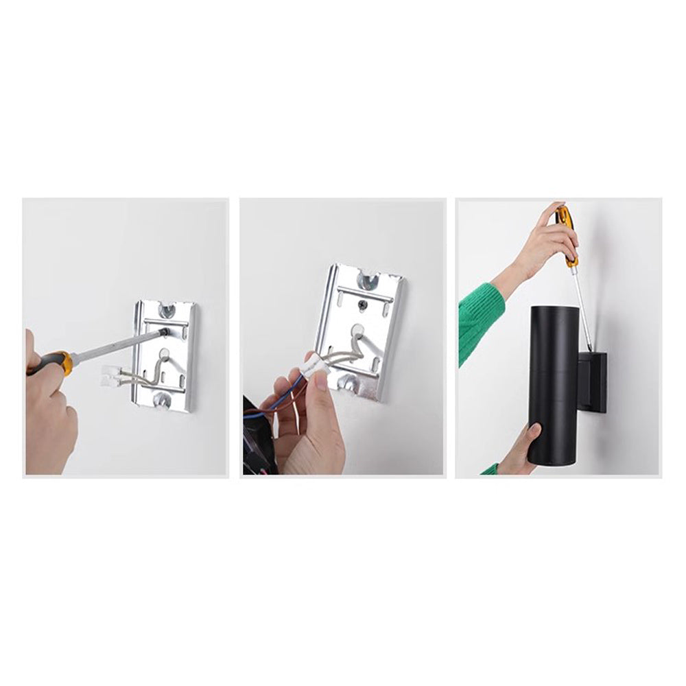 Aplique de Pared Exterior - Diseño Cilíndrico Moderno - Casquillo 2xGU10 - IP54 Negro