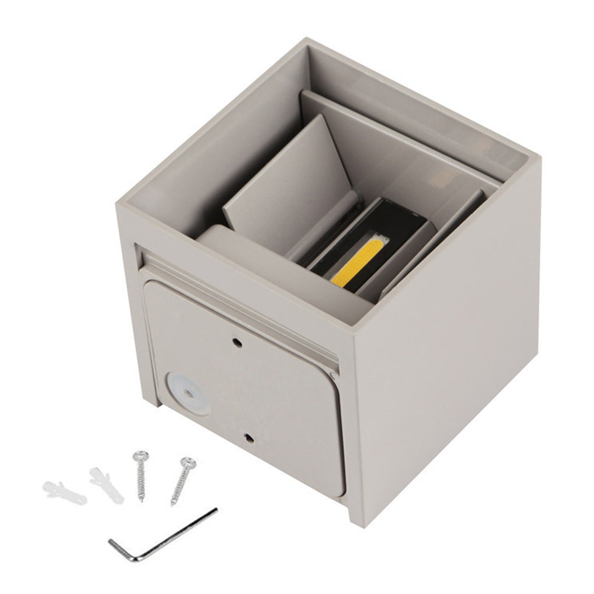 Aplique de Pared LED Cubo 6W - Diseño Moderno Cuadrado - IP54 Exterior - Luz Cálida 3000K