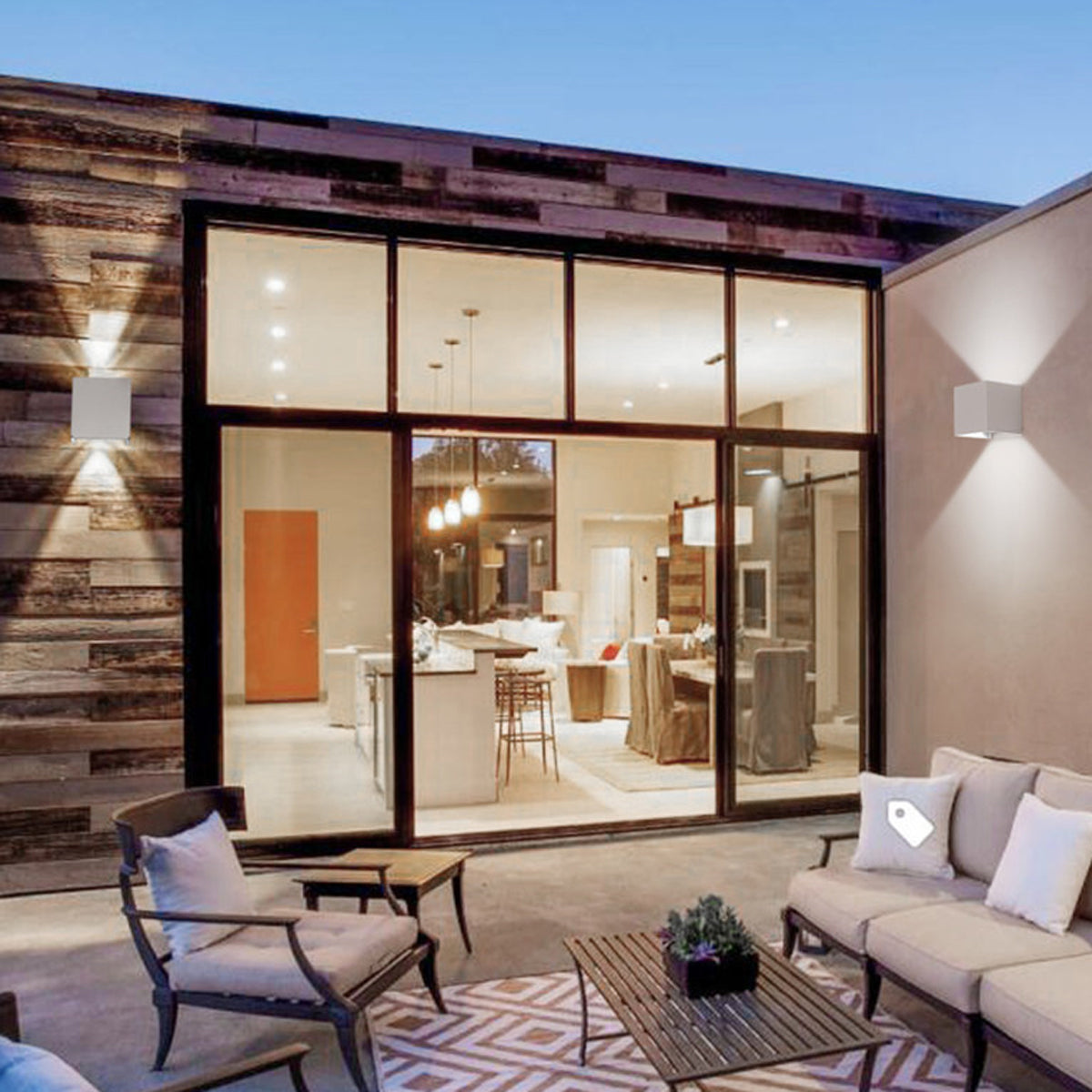 Aplique de Pared LED Cubo 6W - Diseño Moderno Cuadrado - IP54 Exterior - Luz Cálida 3000K