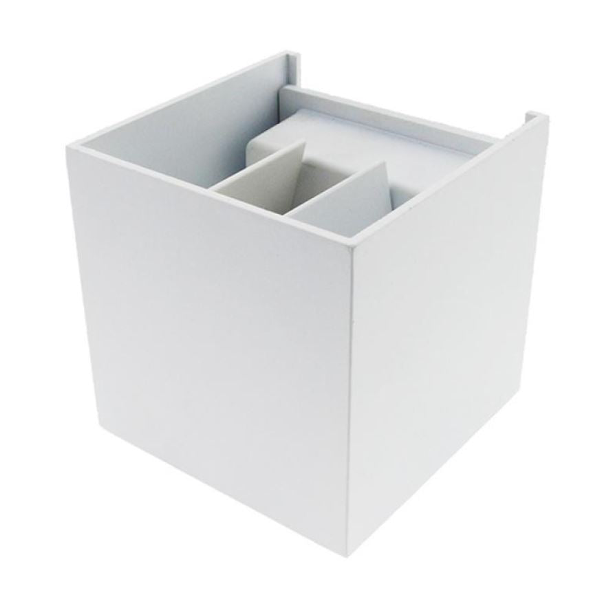 Aplique de Pared LED Cubo 6W - Diseño Moderno Cuadrado - IP54 Exterior - Luz Cálida 3000K