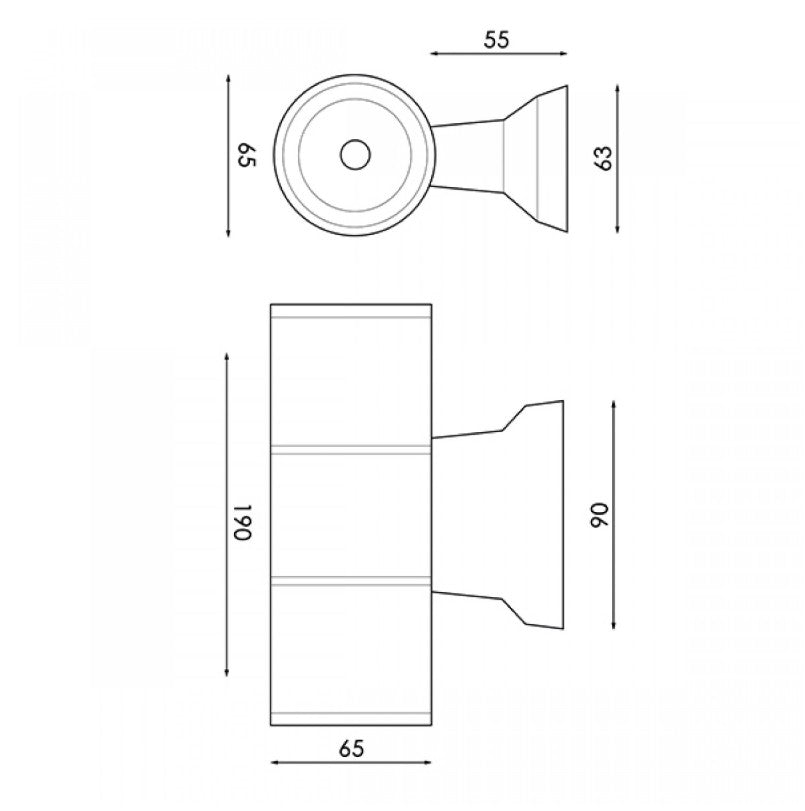 Aplique de Pared Exterior - Diseño Cilíndrico Moderno - Casquillo 2xGU10 - IP54 Blanco