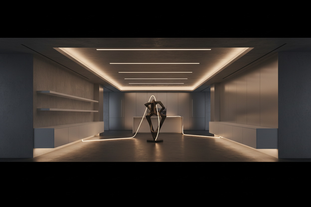 Banner de iluminación lineal sin texto