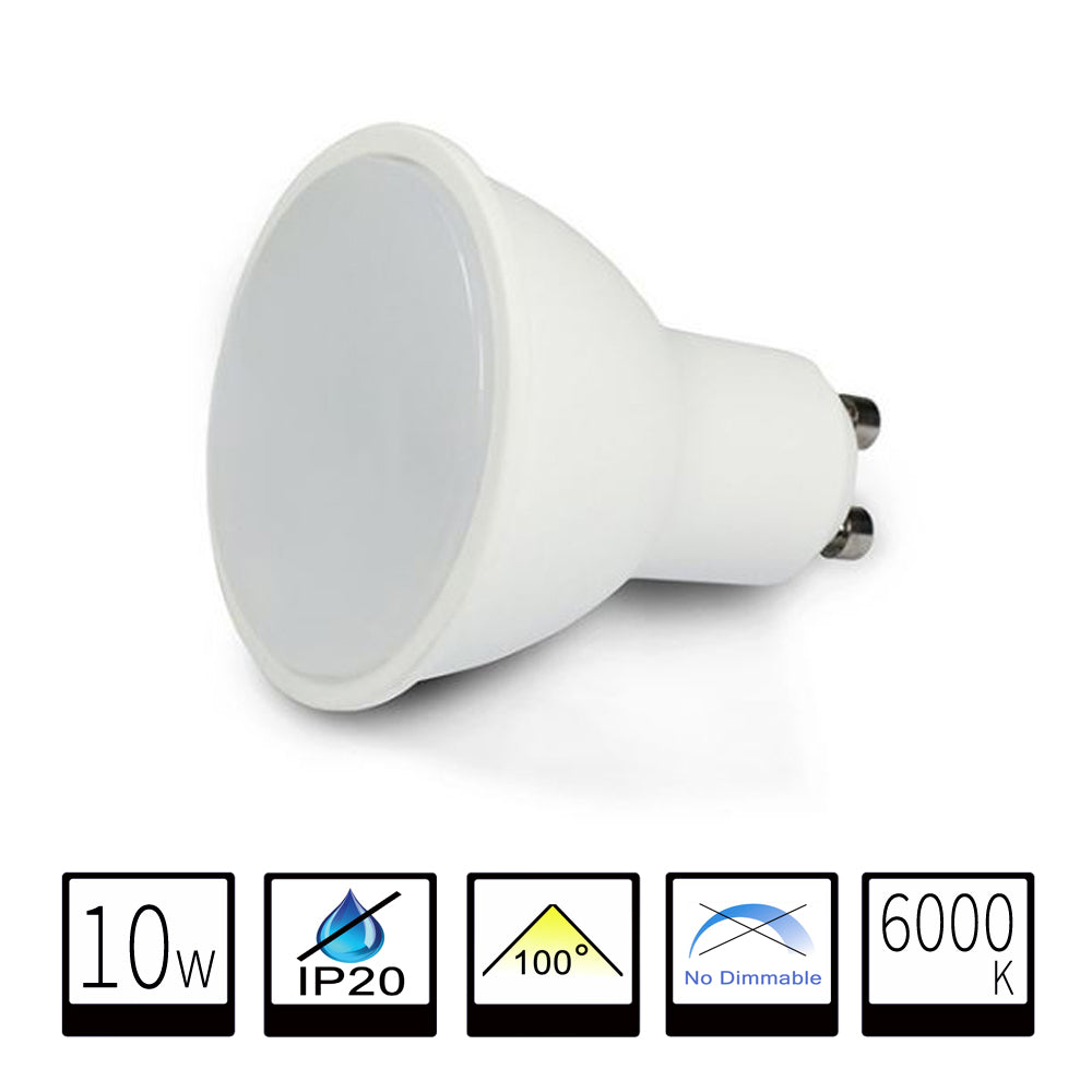 Bombilla LED GU10 10W 1000 Lumens - 6500K Blanco Frío