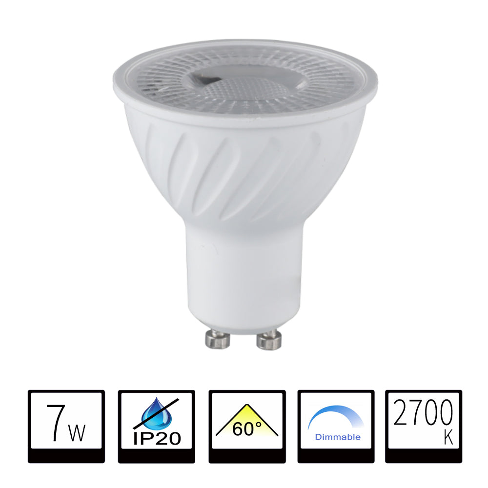Bombilla LED GU10 7W 2700K Regulable (Dimmable)