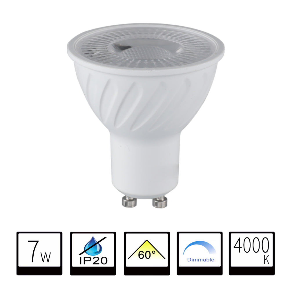 Bombilla LED GU10 7W 4000K Regulable (Dimmable)