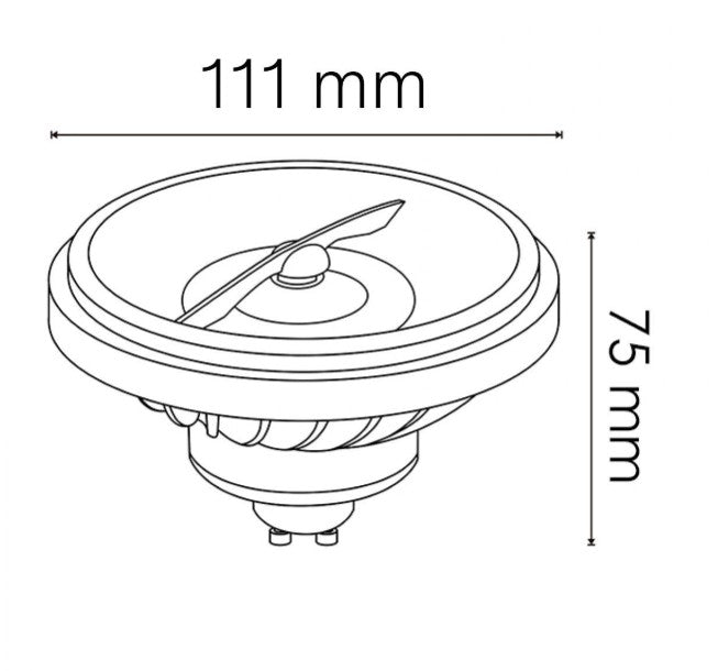 Bombilla LED AR111 GU10 15W PRO - Haz Estrecho 24º y Luz Cálida 2700K