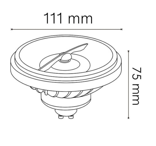 Bombilla LED AR111 GU10 15W PRO - Haz Estrecho 24º y Luz Cálida 2700K