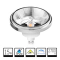 Bombilla LED AR111 GU10 15W PRO - Haz Estrecho 24º y Luz Cálida 2700K