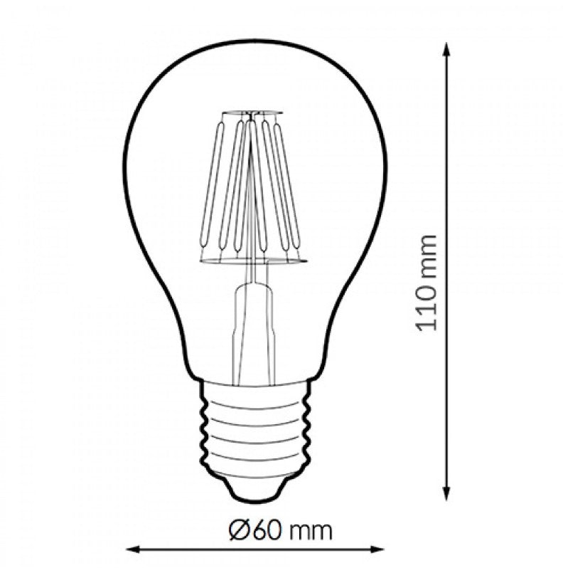 Bombilla de Filamento LED E27 A60 4W - Cristal Ámbar y Luz Vintage 2300K