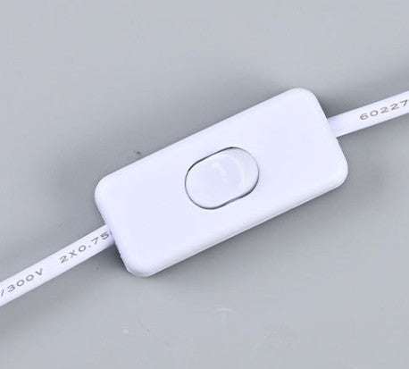 Cable de Conexión Plano con Interruptor y Enchufe Macho - 1.5 Metros (Blanco)