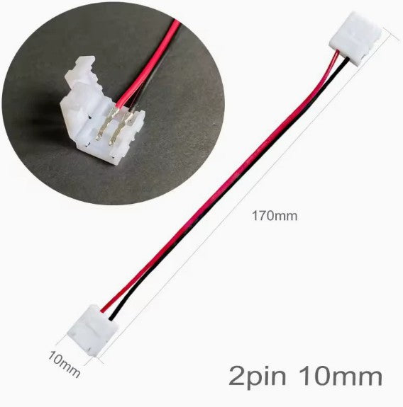 Cable Conector para Tira LED 10mm Monocolor Sin Soldadura 12v-24v IP20
