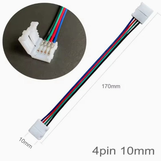 Cable Conector para Tira LED 10mm RGB Sin Soldadura 12v-24v IP20