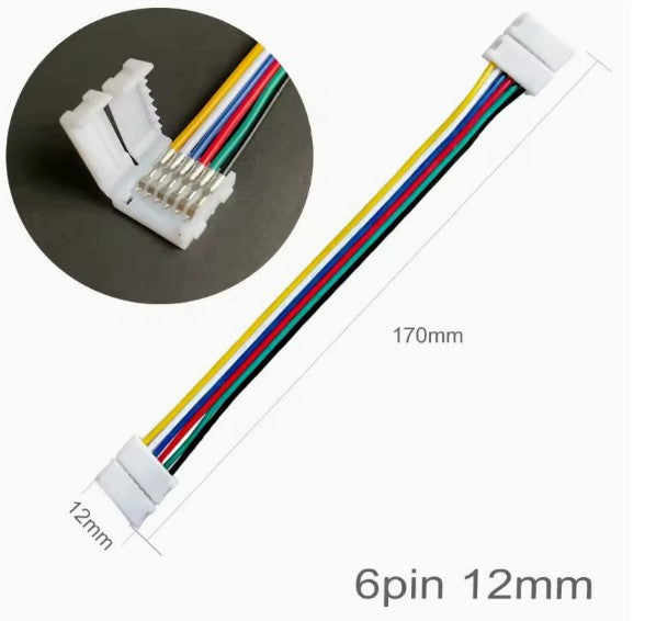 Cable Conector para Tira LED 12mm RGB+CCT Sin Soldadura 12v-24v IP20