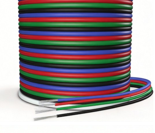 Cable Plano de 4 Hilos para Tiras LED RGB 4x0.25mm² (Por Metros)