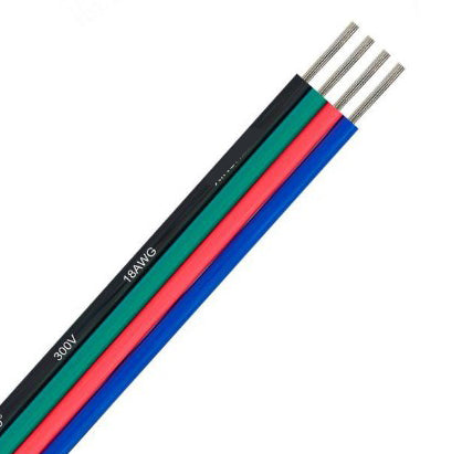 Cable Plano de 4 Hilos para Tiras LED RGB 4x0.25mm² (Por Metros)