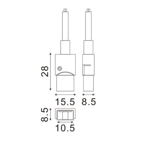 Conector Intermedio con Cable para Tira LED Monocolor 2 Pins