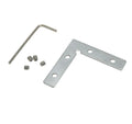 Conector Plano en L Horizontal para Perfil de Aluminio con riel/guía trasera (Esquina 90°)