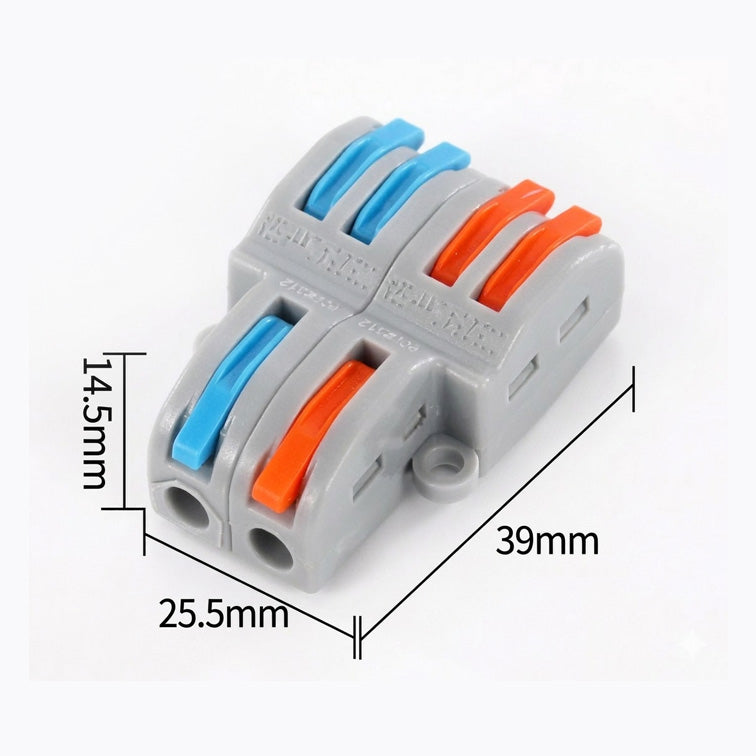 Conector Rápido de Palanca: 2 Entradas y 4 Salidas (0.08-4mm²)