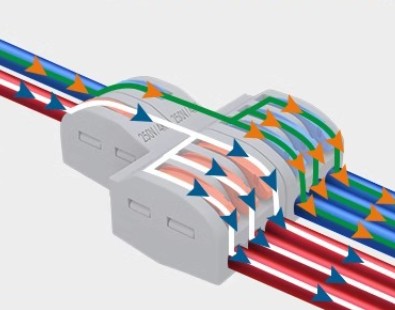 Conector Rápido de Palanca: 2 Entradas y 6 Salidas (0.08-4mm²)