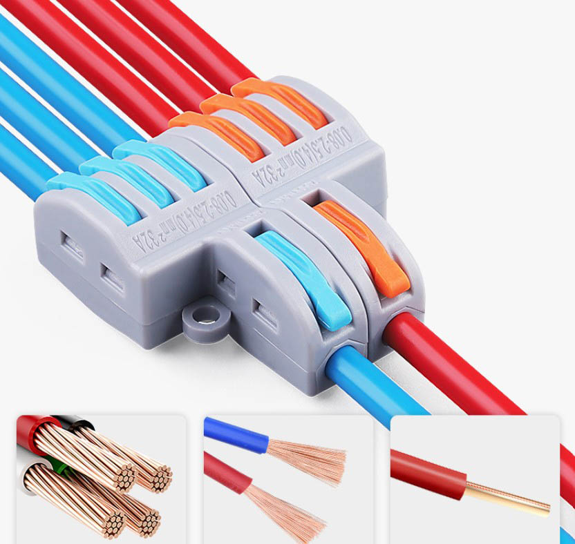 Conector Rápido de Palanca: 2 Entradas y 6 Salidas (0.08-4mm²)
