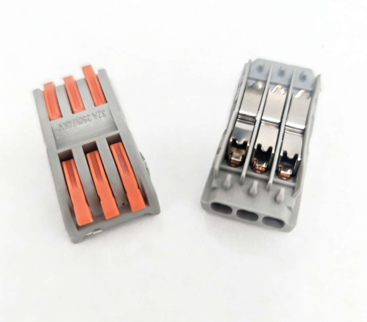 Bornas de Conexión Rápida Pasante (3x3) - Ideal para Prolongar Cables
