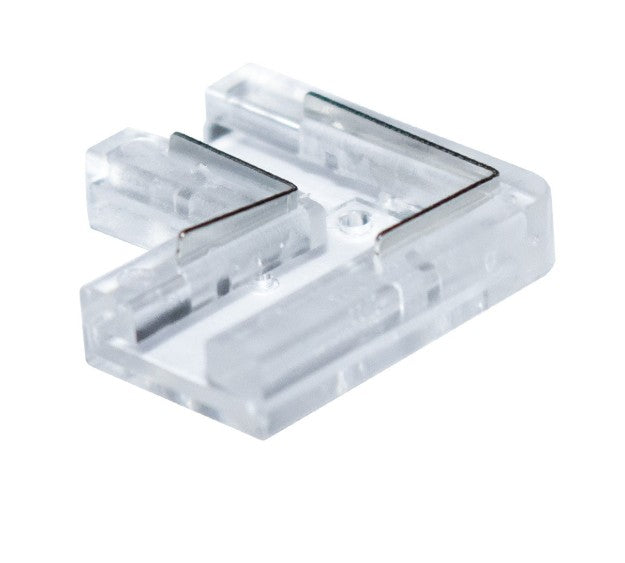 Conector Intermedio Forma L Transparente para Tira LED 8mm - Sin Soldadura IP20