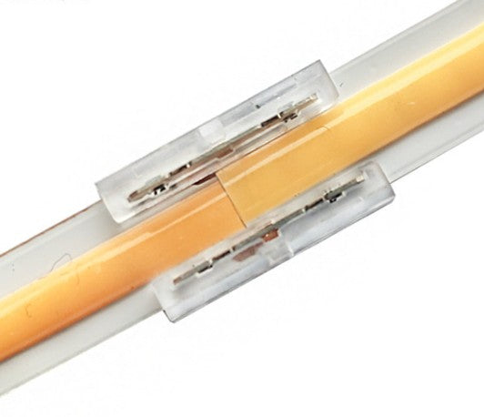 Conector Intermedio Recto Transparente para Tira LED 8mm - Sin Soldadura IP20