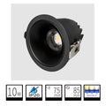 Foco LED Redondo COB 10W Negro - Sistema CCT Seleccionable (3000K/4000K/6000K)