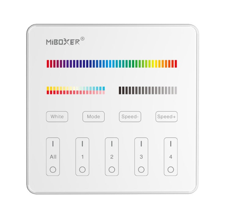 Mando Panel Táctil RF B4 Blanco (RGB+CCT) 4 Zonas