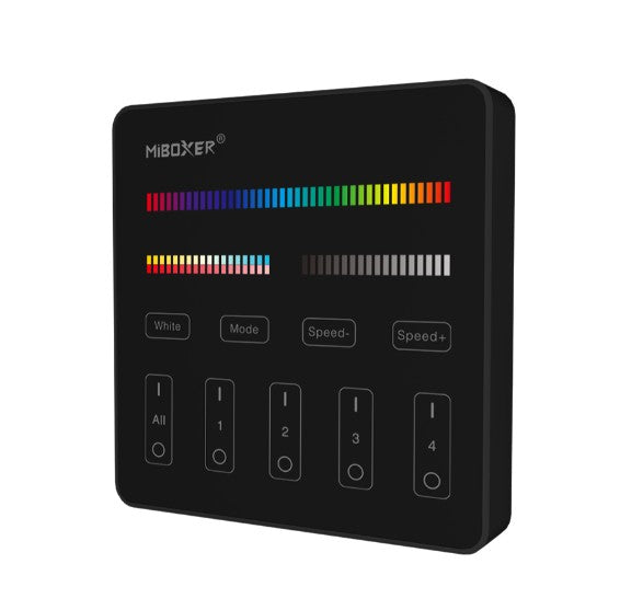 Mando Panel Táctil RF B4B Negro (RGB+CCT) 4 Zonas