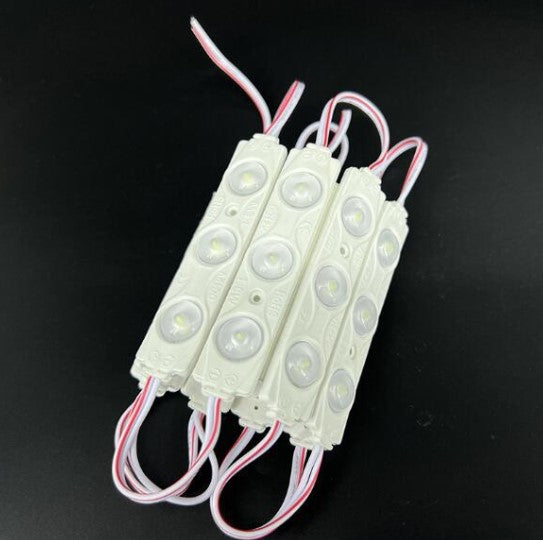 Módulos de 3 LEDs 20 Unidades SMD 12V DC 1W IP65 (Blanco Frío 6000K)