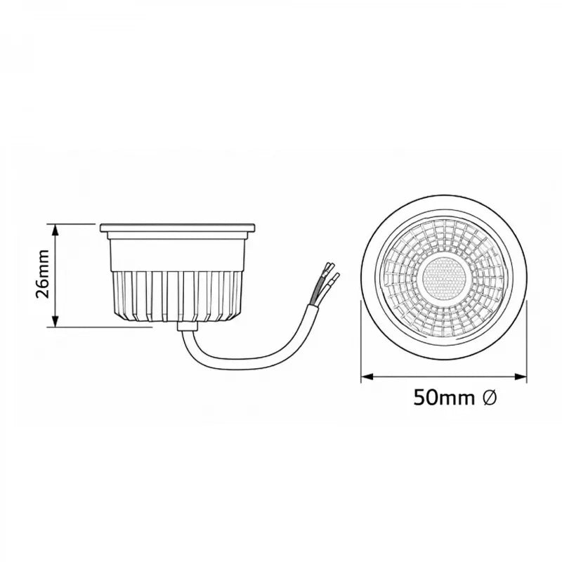 Módulo LED GU10 Slim 7W CCT Seleccionable Ultraplano Grosor 26mm para Aros Downlight / Dicroicas