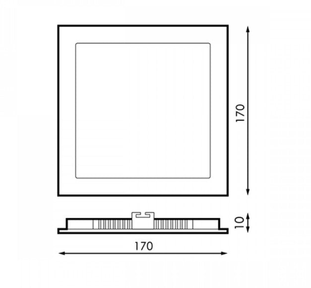 Panel LED Downlight 12W Negro Cuadrado Empotrable Superslim Selector CCT Corte 155mm