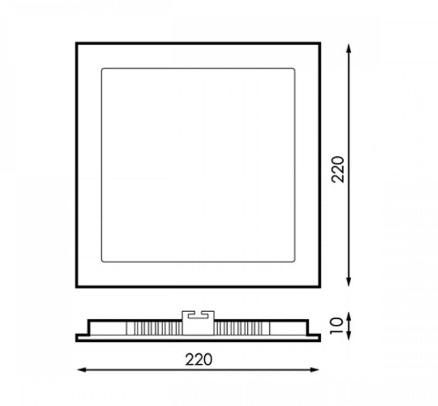 Panel LED Downlight 20W Negro Cuadrado Empotrable Superslim Selector CCT Corte 205mm