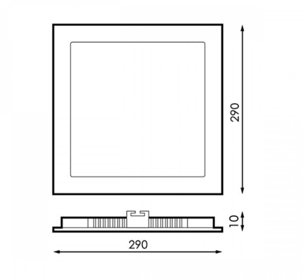 Panel LED Downlight 25W Negro Cuadrado Empotrable Superslim Selector CCT Corte 285mm