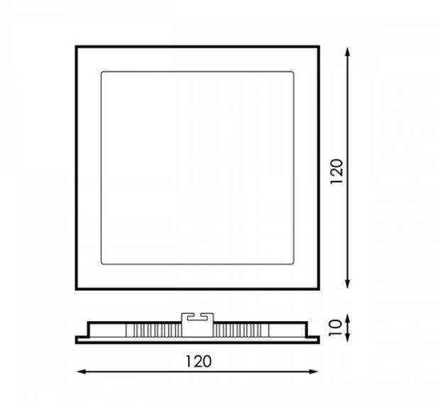 Panel LED Downlight 6W Negro Cuadrado Empotrable Superslim Selector CCT Corte 105mm