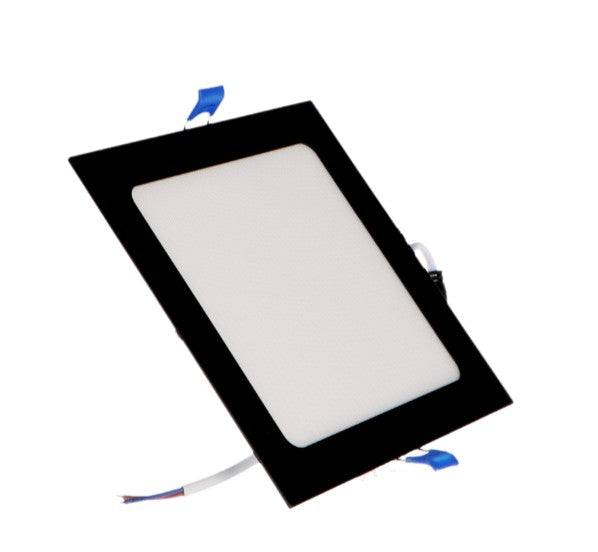Panel LED Downlight 25W Negro Cuadrado Empotrable Superslim Selector CCT Corte 285mm