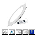Panel LED Downlight 20W Redondo Empotrable Superslim Corte 200mm