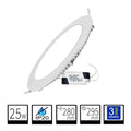 Panel LED Downlight 25W Redondo Empotrable Superslim Corte 280mm