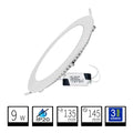 Panel LED Downlight 9W Redondo Empotrable Superslim Corte 135mm